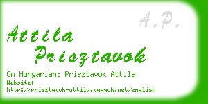 attila prisztavok business card